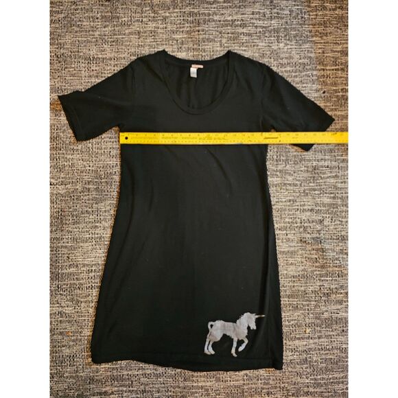 Yoga Colors Unicorn Graphic Black T Shirt Dress Size L/XL Cotton Blend Casual - Picture 5 of 6